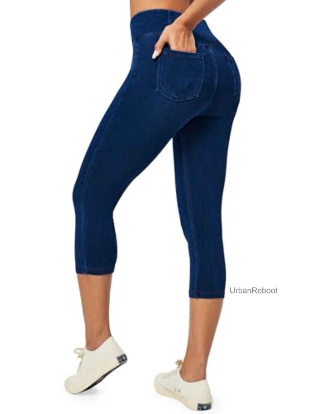 Stretchy Pull On Capri Jeggings with Pockets